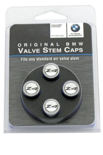 Bmw z4 logo tire valve stem caps set - genuine factory oem items!!!! - set of 4