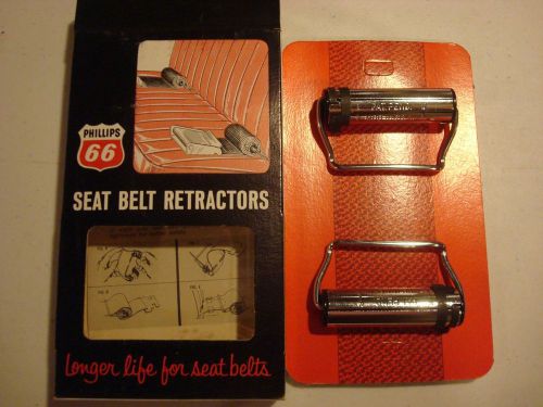 Phillips 66 1959 - 1969 chevrolet dodge buick nos chrome seat belt retractors