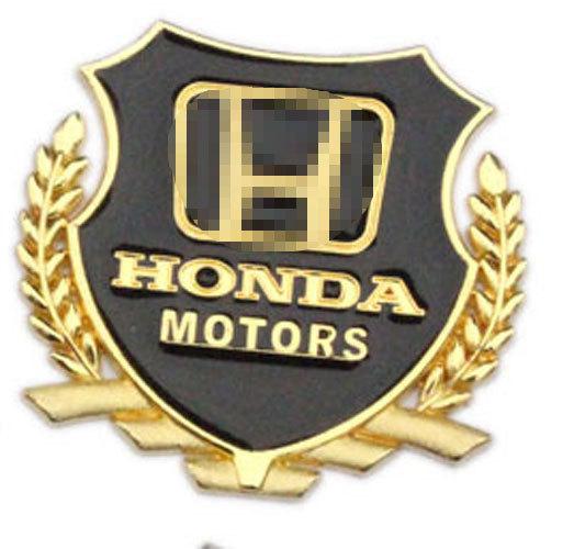 2 pc gold metal car marked auto emblem badge graphics decal stickers for honda