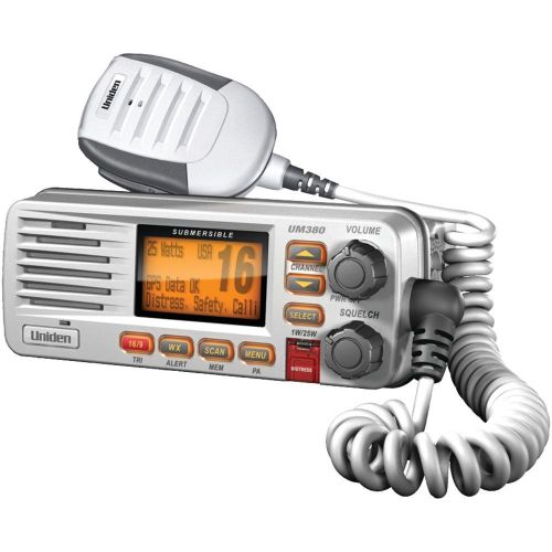 Uniden um380 fixed mount vhf/2-way marine radio (white)