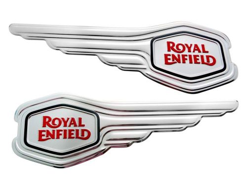 Set of 200 fuel tank wing silver decal /badge for royal enfield