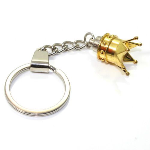 3d gold crown key chain ring fob - for house, home, car, truck, bike keys