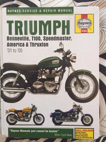Triumph bonnie, t100, speedmaster, america, thruxton 2001-2005 haynes manual