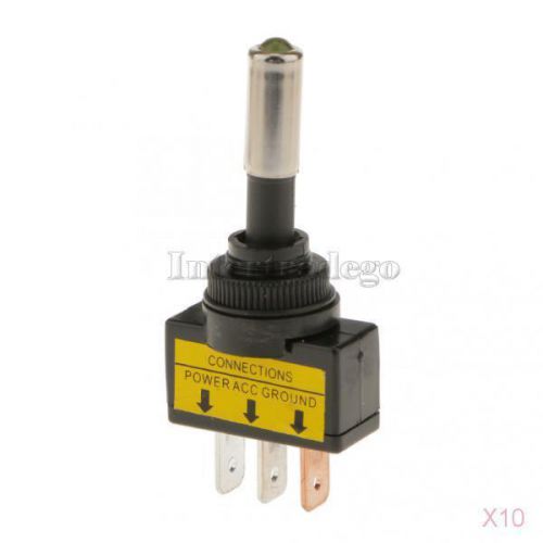 10x car boat truck light led on/off toggle switch dc 12v 20a spst control yellow