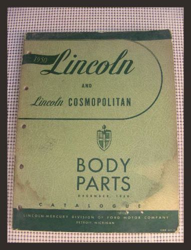 ** 1950 body parts catalogue lincoln / cosmopolitan **