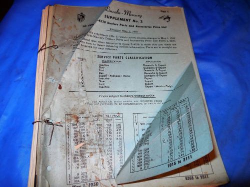 May 1,1950 lincoln-mercury supplement #2 parts and accessories catalog!!