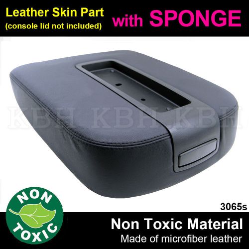 Leather armrest console lid cover fit 07-13 chevy silverado avalanche gmc black