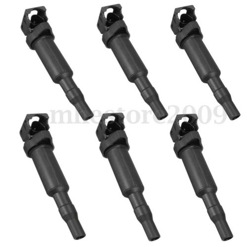 Set of 6pcs black ignition coil for bmw e46 e60 e85 e90 #12137594937/ 0221504470