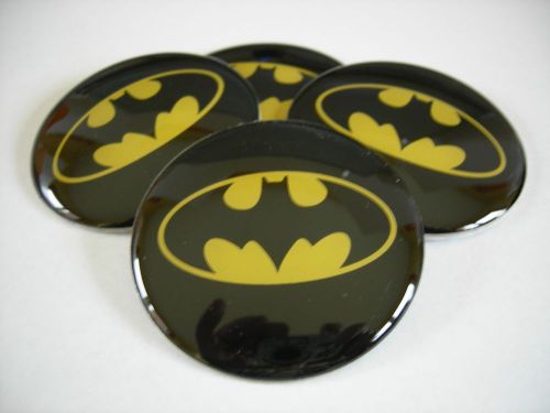 Batman  wheel center cap emblems set 4 aluminum stickers decal slightly coned