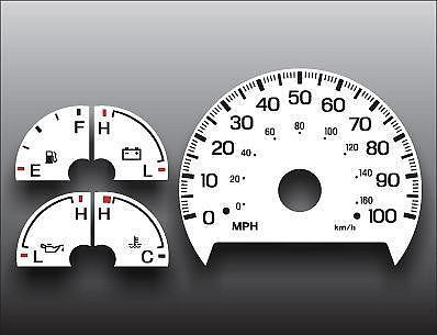 1999-2003 ford expedition non tach instrument cluster white face gauges