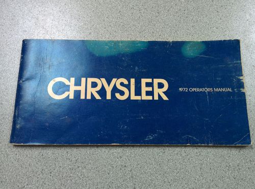 Vtg 1972 chrysler owner operators manual guide book *free shipping*