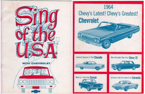 1964 chevrolet rare 28 page music brochure corvette chevelle impala chevy ii