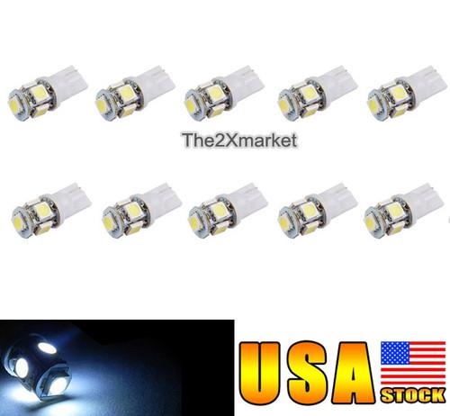 10pcs t10 194 168 2825 5smd led pure white super bright for car lights dome lamp