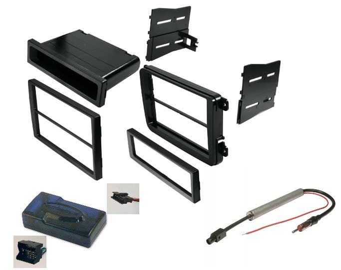 Vw car stereo radio kit dash installation mounting trim bezel wiring harness