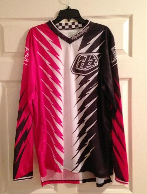 Troy lee designs gp shocker motocross jersey pink black white nwot adult xl