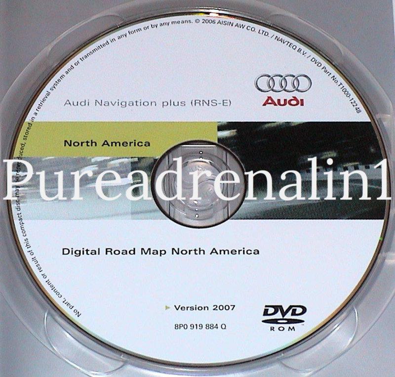 2008 2009 audi tt r8 roadster rns-e navigation plus map disc cd dvd us canada 