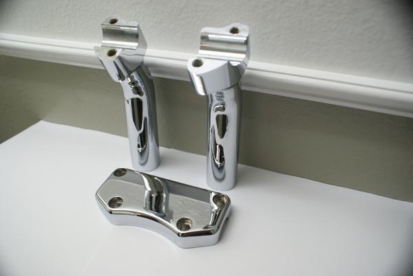 5.5" tall risers & top clamp for 1" bars harley softail sportster dyna fxd xl 
