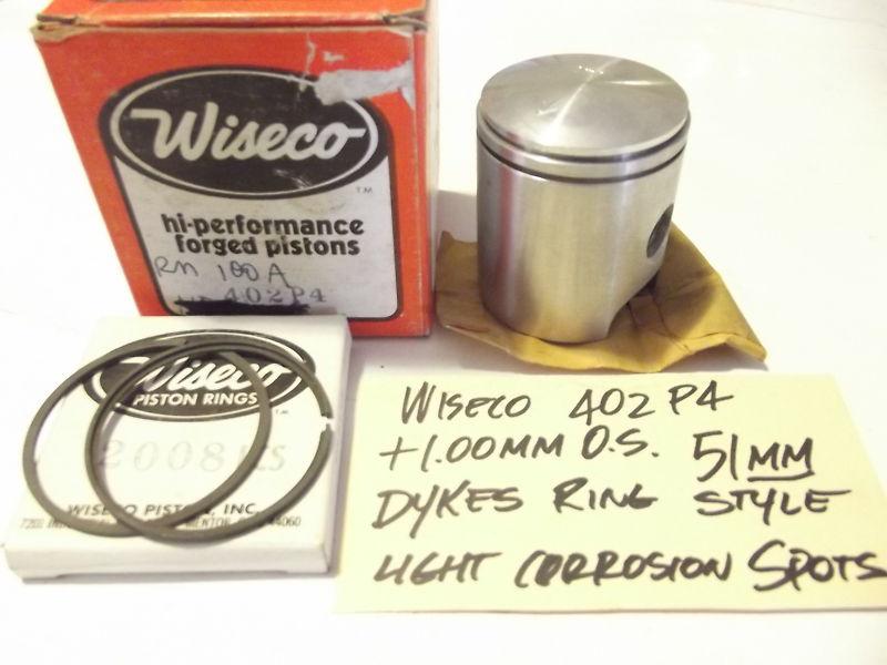 Suzuki wiseco 402 p4 1976  rm100 rm100a piston & ring set +1.00mm os 51mm