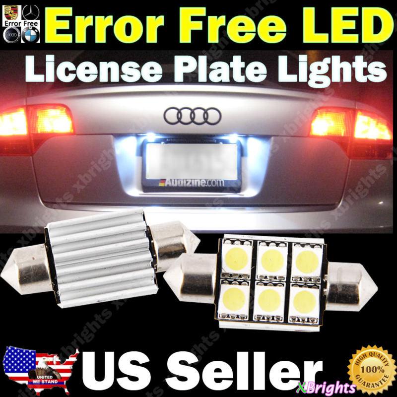 2pcs error free 36mm fastoon 6-smd 5050 led license plate light xenon white #03