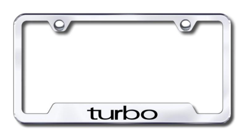 Turbo  engraved chrome cut-out license plate frame made in usa genuine