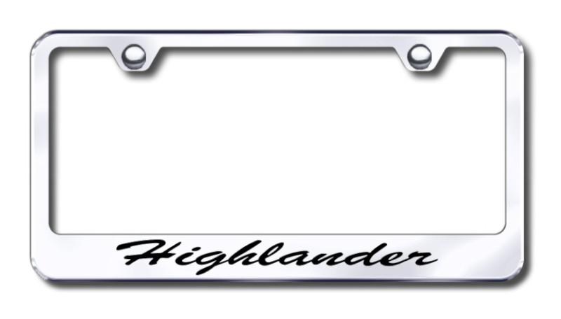 Toyota highlander script engraved chrome license plate frame lfs.hil.ec made in