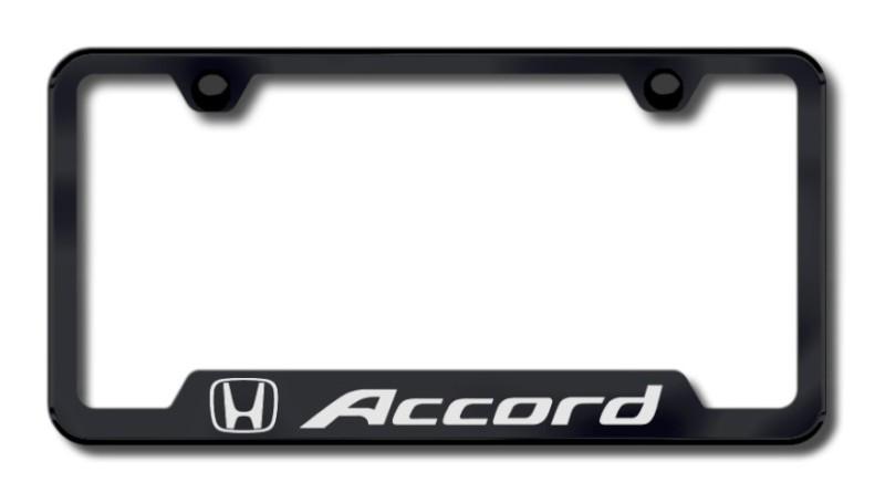 Honda accord laser etched cut-out license plate frame-black made in usa genuine