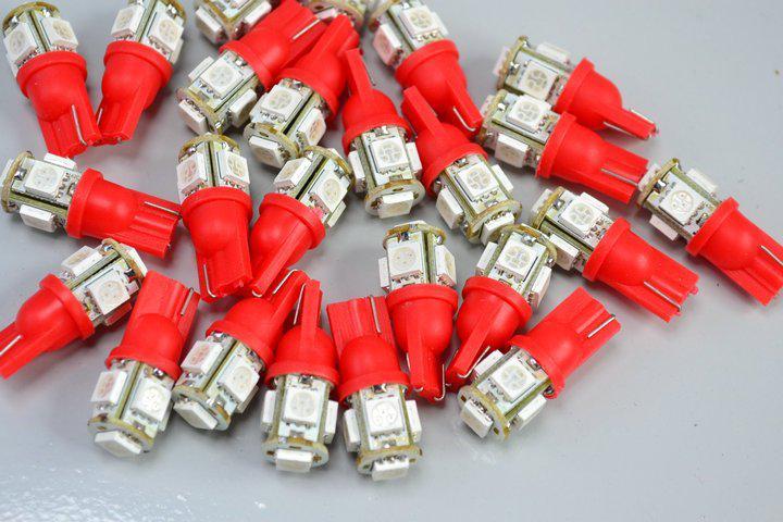 10x red t10 192 led smd license plate map gauge dome trunk lights bulbs t10 5050