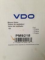 Vdo pm9218 blower motor-hvac blower motor