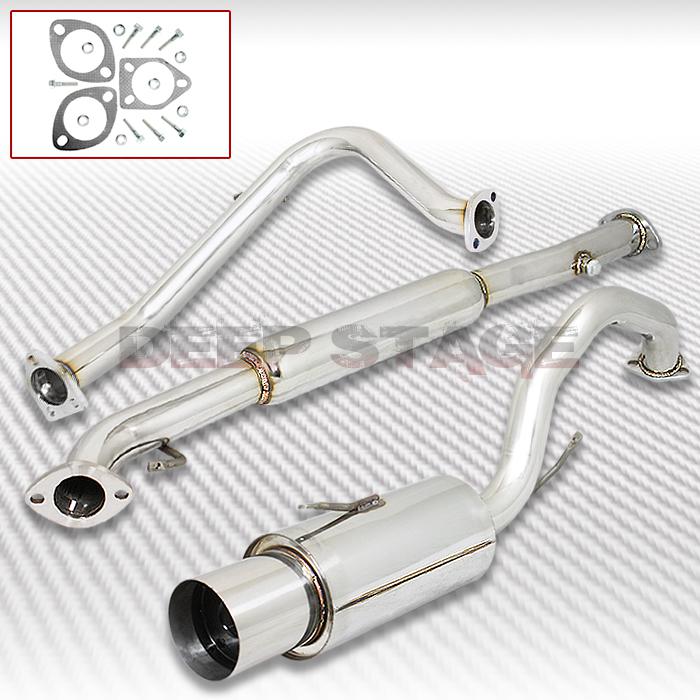Stainless cat back exhaust 4.5" tip muffler 95-99 mitsubishi eclipse nt na 2g