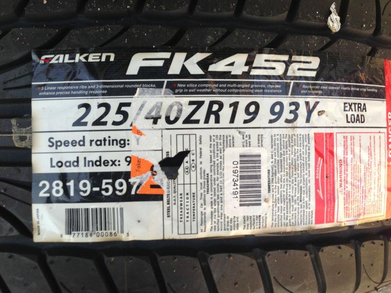 Falken fk-452 225/40zr19 93y ultra high performance (1) new tire