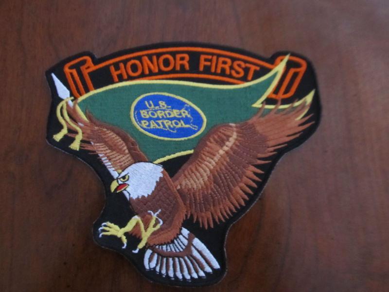 Us border patrol,honor first,brown eagle,proud,biker patch 6x6"