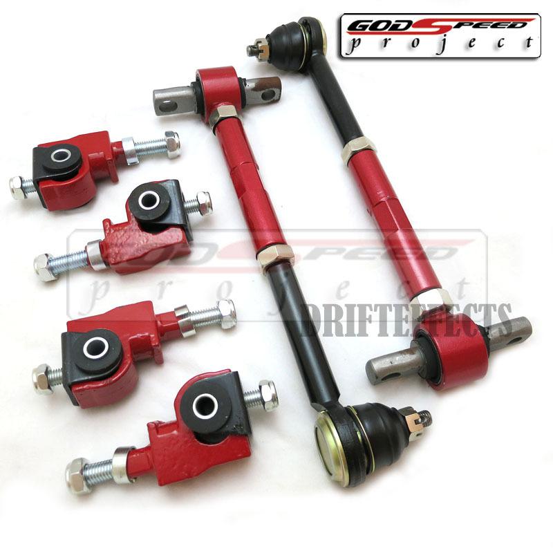 Gsp 90-97 accord 97-99 cl 96-98 tl red front+rear adjustable camber arm kit jdm