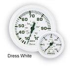 Faria dress white inboard 6 gauge set temp, fuel, oil, volt, tachometer, speedo