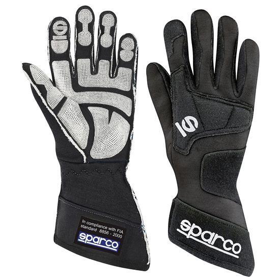 New sparco tide sfi 3.3/5 certified racing/driving gloves, black size large