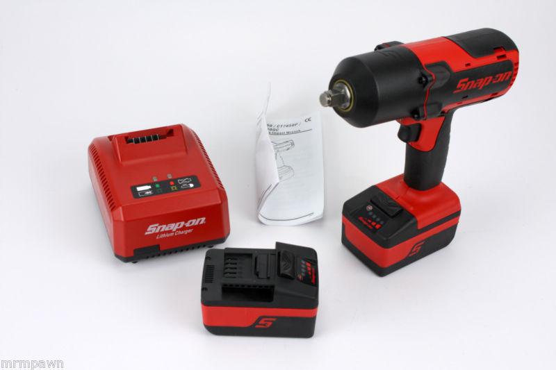 Snap-on ct7850 lithium 18v 1/2 drive impact wrench w/ 2x batteries & bag