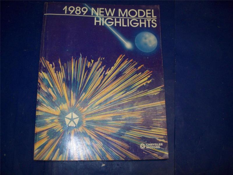 1989 89 dodge plymouth chrysler factory new model highlights manual