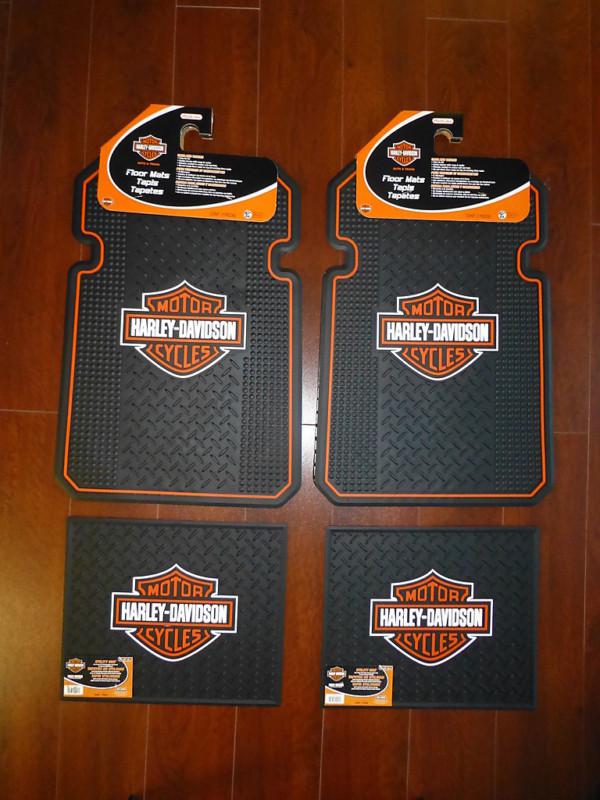 Harley-davidson front and rear car truck rubber floor mats new