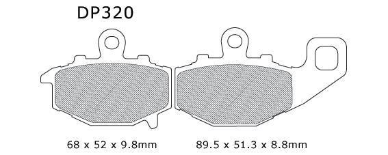 Dp standard brake pads rear fits kawasaki ninja zx-9r 1994-2004