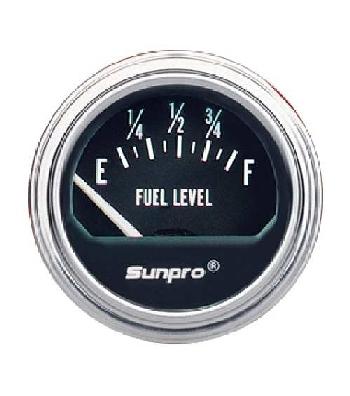 2" fuel level gauge black-chrome bezel new sunpro cp7950 authorized distributor