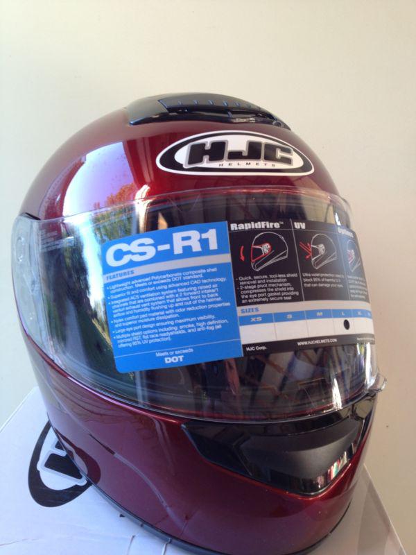 Hjc cs-r1 helmet solid wine adult motorcycle size xl