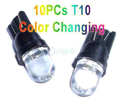 10 x t10 194 w5w rgb color led car motorcycle dome instrument lights/bulbs/lamps