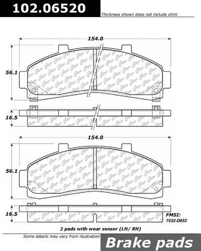 Centric 102.06520 brake pad or shoe, front-c-tek metallic brake pads