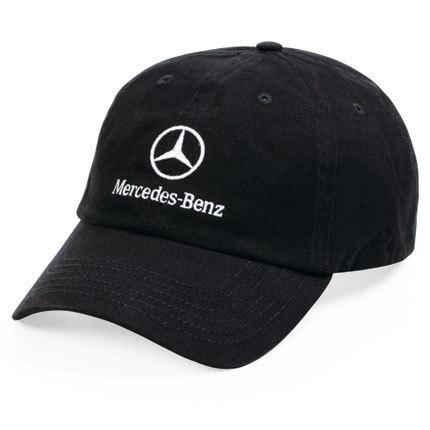 Mercedes-benz men's black brushed twill cap