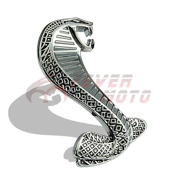 Metal alloy cobra snake front grill grille emblem trim for ford mustang shelby