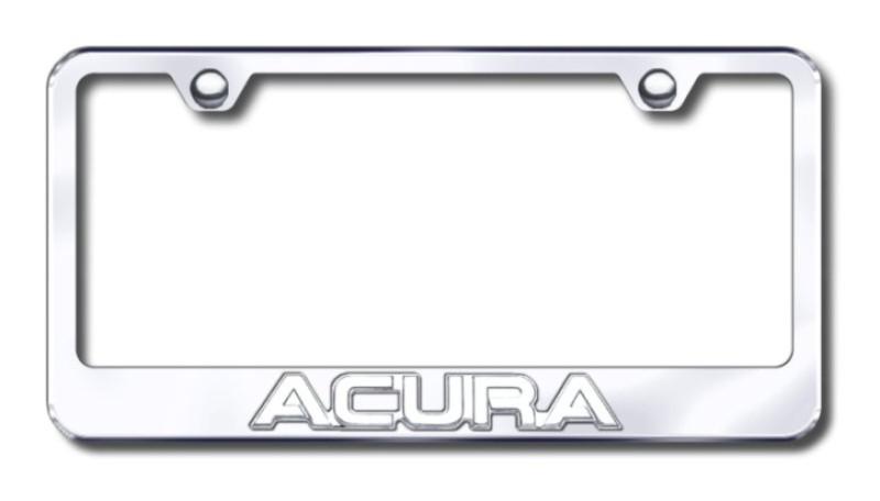 Acura 3d chrome on chrome license plate frame -metal made in usa genuine