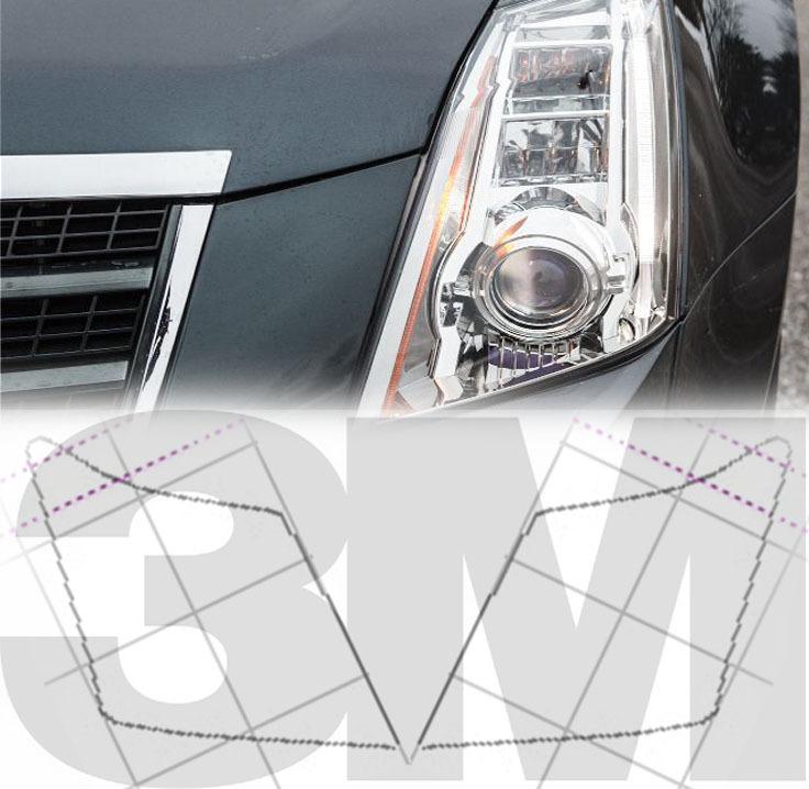 2008-2013 cadillac cts  glossy clear 3m protection precut headlights film vinyl