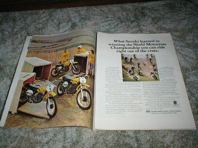 1973 suzuki motocross cycle ad tm125 challenger  tm250 champion  tm400 cyclone 