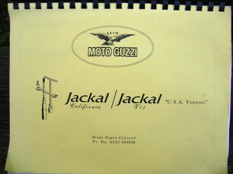 Moto guzzi spare parts catolog no.0392 0040m jackal california issued 11/99
