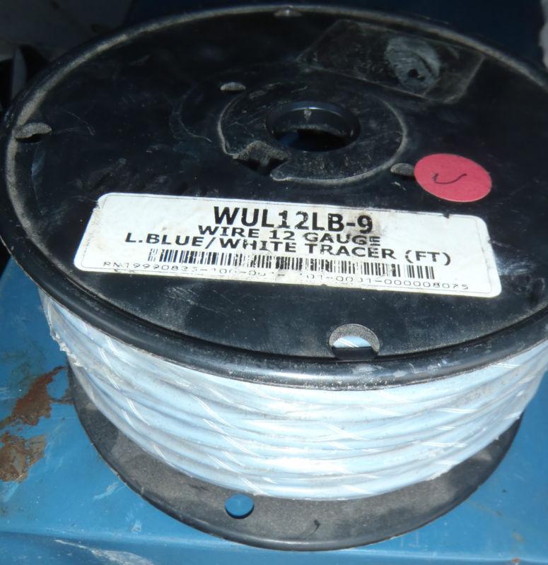 12awg gaugelight blue w/white tracer wire,marine tinned, 250' roll single stramd