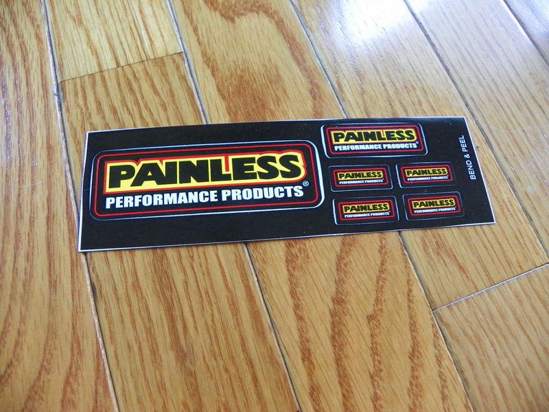 Painless performance products sticker sheet of 6 vintage stickers decal 3 sizes 